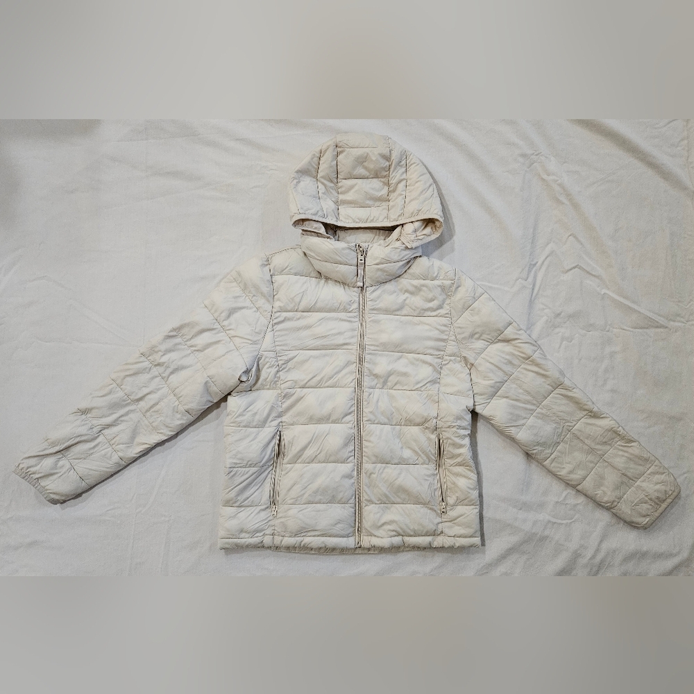 Abercrombie & Fitch Off White Packable Puffer Jacket